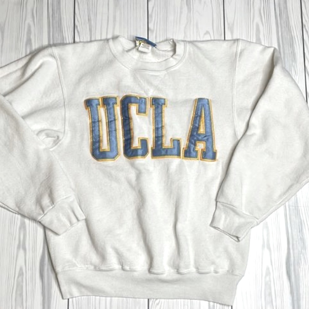 Vintage UCLA embroidered white crew neck